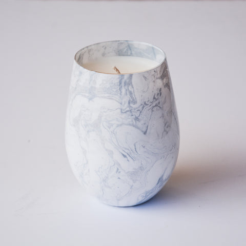 White Marble Stemless Scented Soy Wax Candle