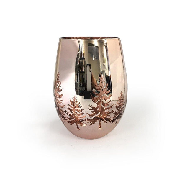 Christmas Tree Scented Candle in Rose Gold Jar
